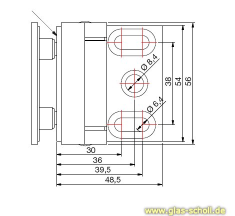 Artikelbild 6 des Artikels “Flinter Glas-Wand 90Grad Duschtürband nach innen öffnend glanzverchromt“