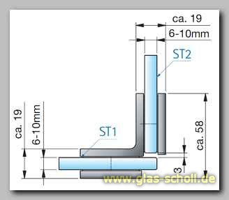 Artikelbild 6 des Artikels “Flamea, Flinter, Nivello 90° Glas-Glas Winkelverbinder Winkelhalter glanzverchromt“