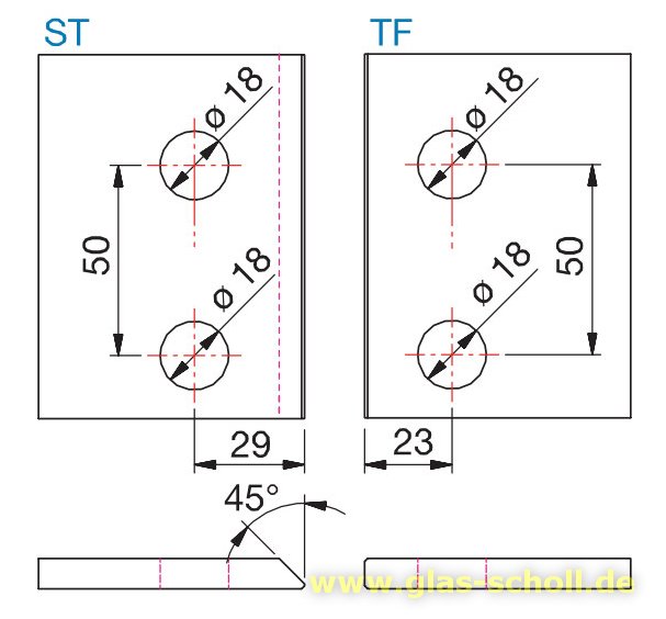 Artikelbild 6 des Artikels “Pillango 135° Glas-Glas Duschtürband/- Anschlagband glanzverchromt“