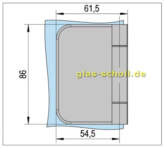 Artikelbild 6 des Artikels “Zargen-Glastürband mit Anschraubplatte, rund Türgewicht 50kg Alufarbig eloxiert E4/EV1 “