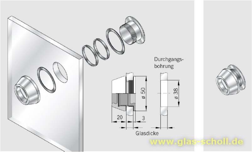 Artikelbild 6 des Artikels “schraubbare Edelstahl-Griffmuschel d=50 für Loch 38mm Edelstahl geschliffen“