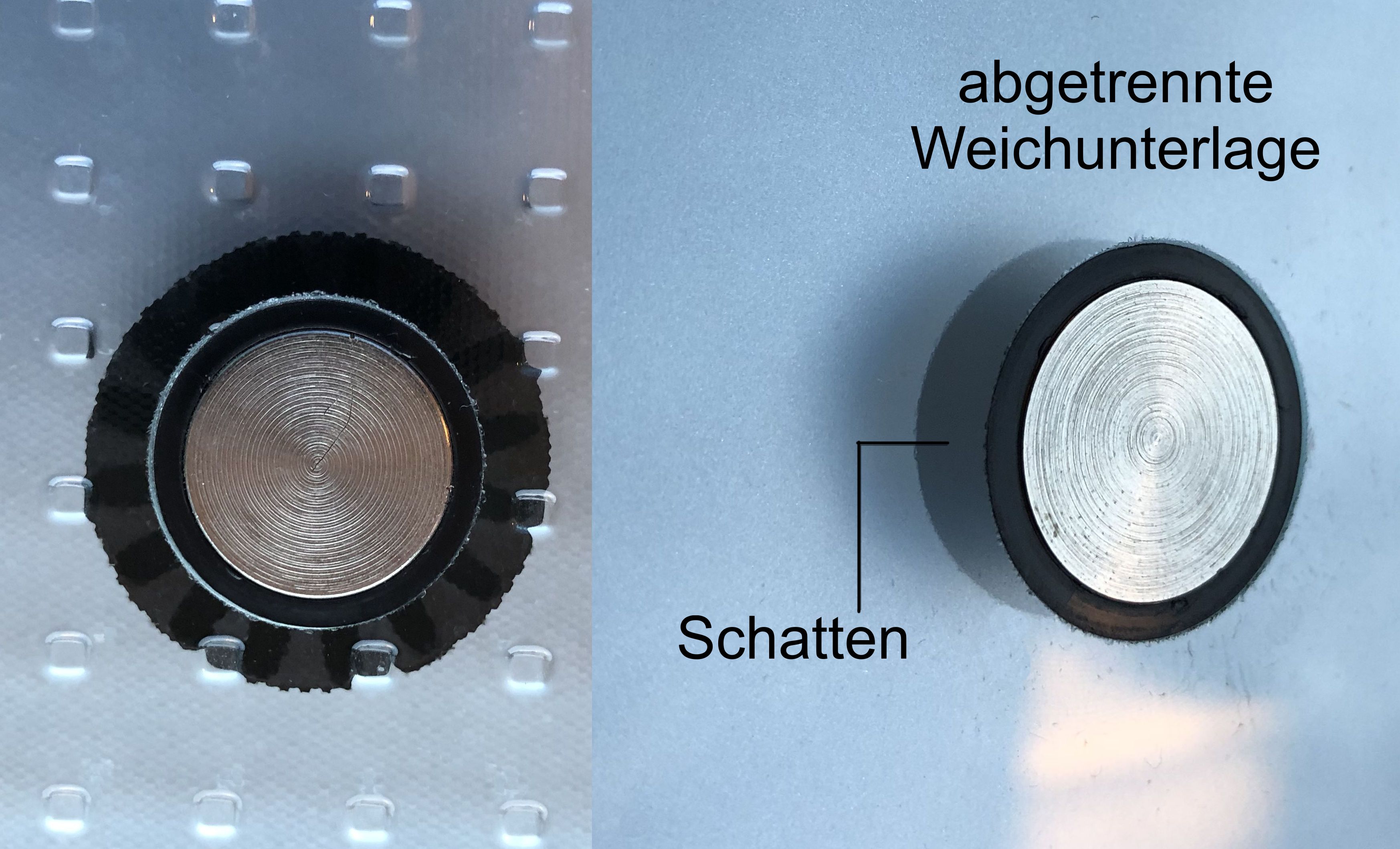 Artikelbild 6 des Artikels “dezenter flächenbündiger Punkthalter B-5206011 transparent 6-8 mm“