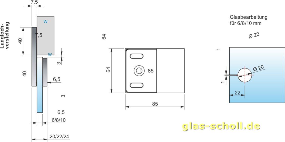 Artikelbild 6 des Artikels “Flamea+ Längsverbinder 180° Glas-Wand (verdeckte Verschraubung) glanzverchromt“