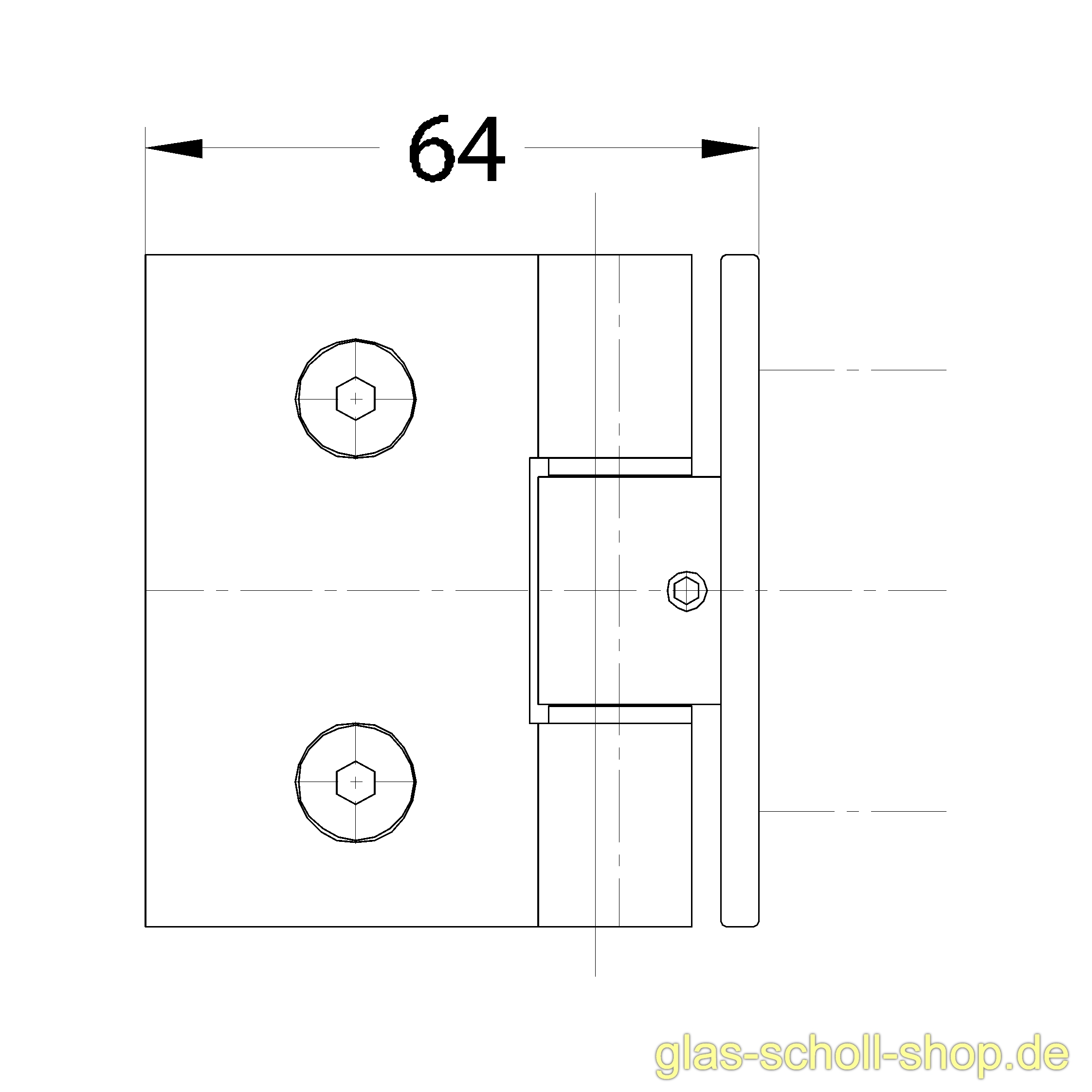 Artikelbild 6 des Artikels “Wellness Premium DIN rechts Glas-Wand 90Grad Duschtürband  (nach innen hin öffnend) glanzverchromt“