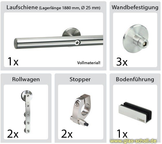 Artikelbild 6 des Artikels “Klassik Schiebetürsystem Set für Glastüren “