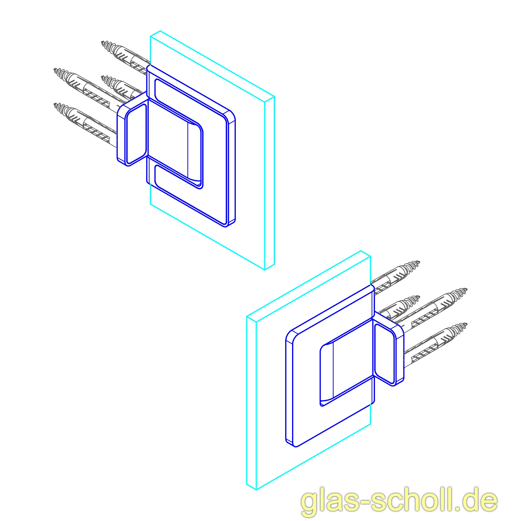 Artikelbild 6 des Artikels “MWE Agitus-L Pendeltürband 90° Glas-Wand beidseitiger Anschraublasche Edelstahl geschliffen“