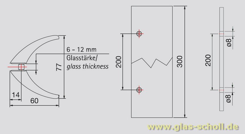 Artikelbild 6 des Artikels “beidseitiger grosser Flügel-Türgriff für Lochbohrung 8mm MS7 glanzverchromt“