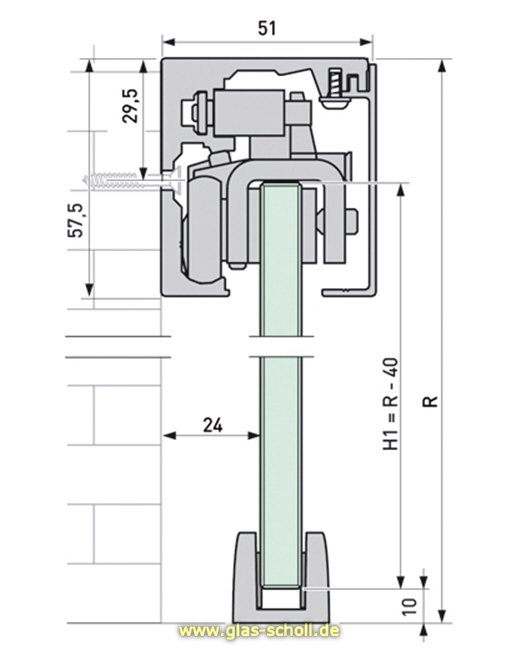 Artikelbild 6 des Artikels “SoftStop-Schiebetür Set Portavant60 1flgl. (OHNE GLAS) EV1 silber matt“