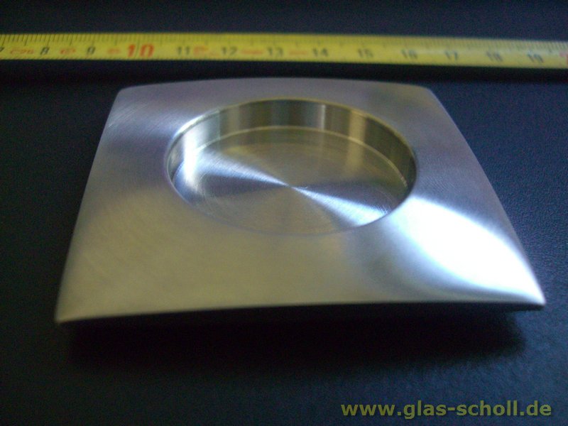 Artikelbild 6 des Artikels “beidseitig aufklebbare -leicht gewölbte- eckige Edelstahl Griffmuschel 60x60 Edelstahl geschliffen“