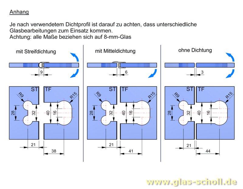 Artikelbild 7 des Artikels “Flamea 180° Glas-Glas Pendel-Duschtürband glanzverchromt“