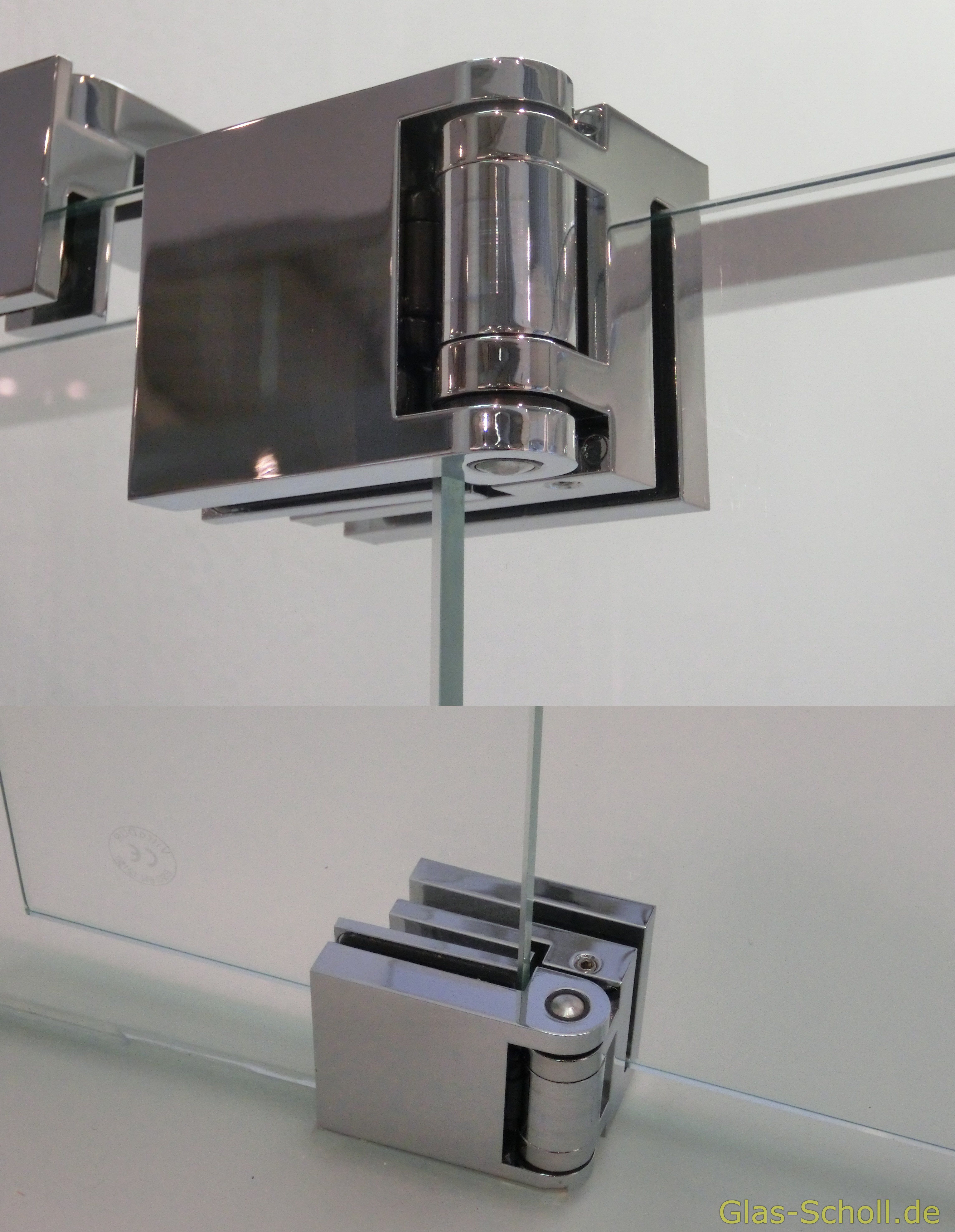 Artikelbild 7 des Artikels “Fluture Duschtürband-SET, überlappend, Glas-Glas 180° glanzverchromt“