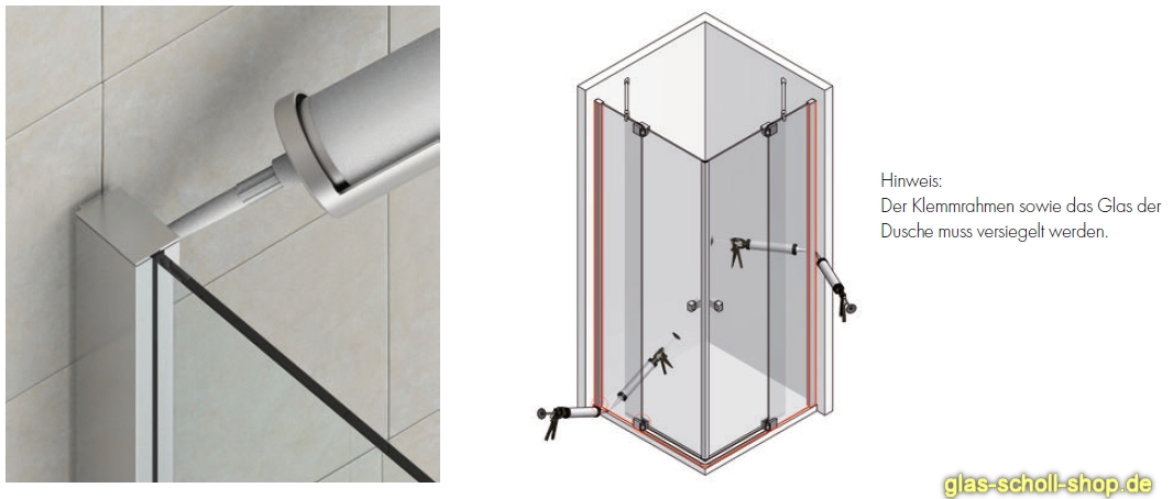 Artikelbild 7 des Artikels “Wandanschlussprofil/Klemmprofil für 6/8/10mm Glas (Duschen geeignet) für 8mm Glas - 2,01m silber matt (naturfarbig eloxiert)“